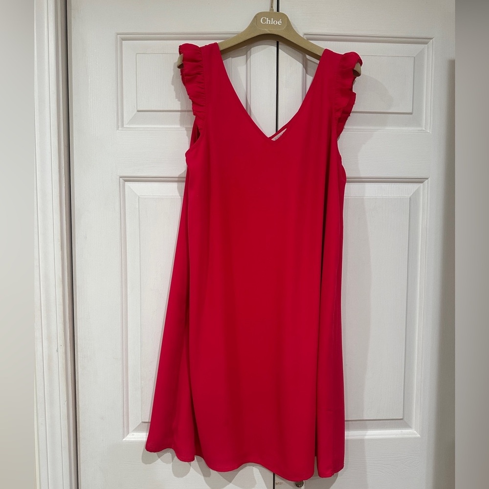 Ruffle Sleeveless Pink Dress